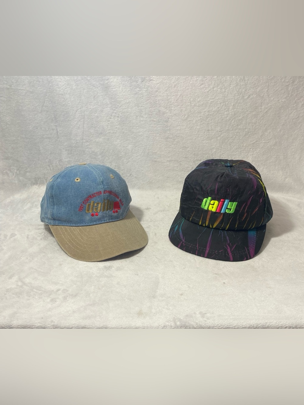 Daily Trucking Vintage Lot Of 2 Snapback Baseball Cap/Multicolor Hats